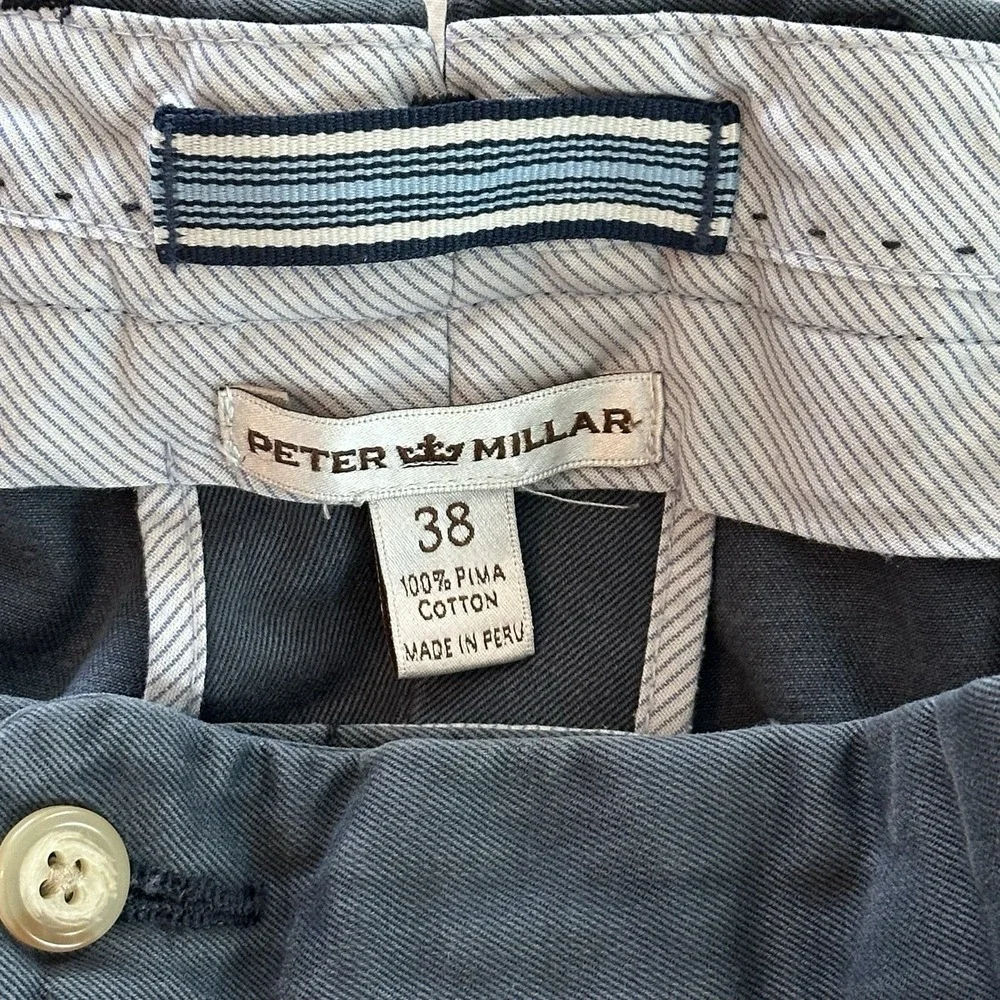 Peter Millar Pants Size 38 Navy Chino Golf Slim Stretch Cotton Jeans‎ Men's